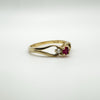 9ct Gold Ruby & CZ Ring Size M - N Engagement Stacking Ring