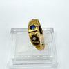 Antique 8ct Gold Diamond & Sapphire Trilogy Ring Size N - O *