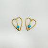 Antique 9ct Gold Turquoise Cufflinks or Collar Clips with Original Box