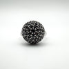 Chunky Black CZ Disco Ball Ring Size N - O Heavy 7g