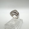 2ct CZ Multi Row Wave Ring in Sterling Silver 925 Size L - M Heavy 6g