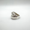 Unusual Textured Chunky Modernist Snake / Shell Ring Sterling Silver Size P - Q