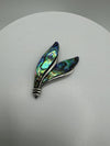 Large Vintage Sterling Silver Abalone Shell Brooch 925 *