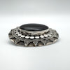 Large Vintage Oval Black Onyx Brooch in Sterling Silver 925