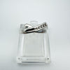 CZ Crossover Ring in Sterling Silver Size M - N *