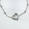 0.10ct Diamond Heart Bracelet in Sterling Silver 925 7.5-8.5” inches 