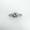 0.50ct CZ Solitaire with CZ Shoulders in Sterling Silver Ring Size K - L