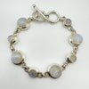 Chunky 20ct Cabochon Moonstone Bracelet in Sterling Silver 925 Heavy 30g *