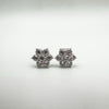 0.80ct CZ Sparkly Flower Stud Earrings in Sterling Silver 925 