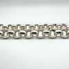 Chunky Double Heart Charm 18” Rolo Links Chain in Sterling Silver 59g