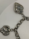 Unusual 7x Charm Bracelet 8" in Sterling Silver 925 Heavy 26g