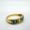 9ct Gold Half Hoop Turquoise & Pearl Ring Size N - O