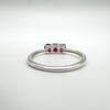 0.30ct Natural Ruby Trilogy Ring in Sterling Silver 925 Size O - P