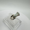 Sterling Silver Pale Blue Aquamarine Topaz CZ Ring Size L - M 925