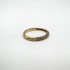 9ct Gold Yellow Diamond Skinny Half Hoop Band Ring Size N - O