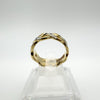 2x Diamond Set Criss Cross Gold Plated Ring Size O - P