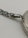 Vintage Large Round Sterling Silver Locket Etched Foliate Design 925 19" Chain