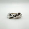 CZ Crossover Ring in Sterling Silver Size M - N *