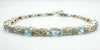 Aquamarine & Diamond Tennis Bracelet 8” in Sterling Silver 925