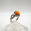 Orange Fire Opal Engagement Stacking Ring in Sterling Silver 925 Size M - N