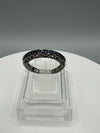 Blackened Sterling Silver Blue CZ Wedding Eternity Stacking Ring Size L M 925 *