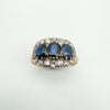 Antique 18ct Gold  1.80ct Trilogy Sapphire & Rose Cut Diamond Ring Size R - S