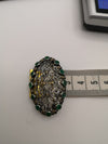 Antique Natural Emerald & Rose Cut Diamond Brooch in Gold / Silver 7g