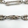 Vintage Trombone & Knot Links 31.5” Necklace & Bracelet in Sterling Silver 65g