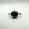 1.5ct Emerald CZ Engagement Ring Size M - N Sterling Silver 925 August Birthday