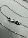 18ct White Gold Sapphire & Diamond Pendant Necklace 16” Chain