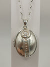 Vintage Celtic Glasgow Rose Secret Locket Pendant 18" Chain Sterling Silver 18g