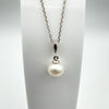 Diamond & Pearl Pendant with 18” Necklace in Sterling Silver *