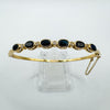 Vintage 9ct Yellow Gold Diamond & 3ct Sapphire Bangle Heavy 9g 