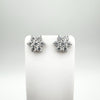 0.80ct CZ Sparkly Flower Stud Earrings in Sterling Silver 925 