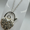 Open Heart Locket & 20” Necklace in Sterling Silver 925 *