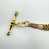 Vintage 9ct Gold Figaro Chain & T-Bar Pendant with Dog Clip 4.8g