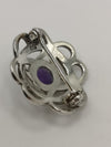 Small Vintage Amethyst Celtic Knot Design Brooch Sterling Silver 925