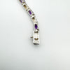 Amethyst & Diamond Tennis Bracelet 8” in Sterling Silver 925