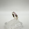 1ct Pink CZ Princess Cut Eternity Band Ring in Sterling Silver Size L - M *