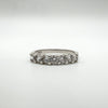 0.35ct CZ Half Hoop Band Ring in Sterling Silver Eternity Wedding Stacking Q - R