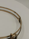 Unusual Vintage Gold on Silver Double Buckle Bangle stamped Depose 11g 