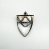 Unusual Rock Crystal “Tooth” Pendant in Sterling Silver 925 Heavy 6g