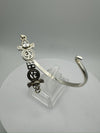 Sterling Silver Celtic Rose & Vine 2ct CZ Bangle 13g Sterling Silver 925