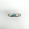 Chunky 0.30ct Trilogy Blue Topaz Ring in Sterling Silver 925 Size K - L Heavy 6g