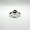 Vintage 0.20ct Sapphire & CZ Engagement Stacking Ring in Sterling Silver 925 N O