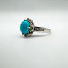 1ct Turquoise & CZ Engagement Stacking Ring in Sterling Silver 925 Size O - P