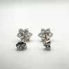 0.80ct CZ Sparkly Flower Stud Earrings in Sterling Silver 925 