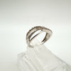 Multi Row Wavey Diamond Ring in Sterling Silver 925 Size L - M by TGGC