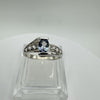 0.30ct Blue Topaz & White Zircon Sterling Silver Ring by TGGC Size N - O