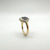 Antique 18ct Gold  1.80ct Trilogy Sapphire & Rose Cut Diamond Ring Size R - S